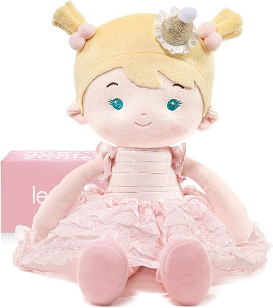 LeyaDoll Soft Baby Doll Toys (16''), My First Baby Rag Doll for 1 Year-Old Girl Birthday Gift, Christmas Plush Toys Gift for Toddler Kids Infants-Daydream-Princess-Wish
