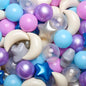 GOGOSO Ball Pit Balls Stars Moon Shapes Plastic Pitballs for Toddler Play Tent Baby Photo Props Kids Pool Water Toys Kiddie Pool Party Decor,Blue Purple,100pcs