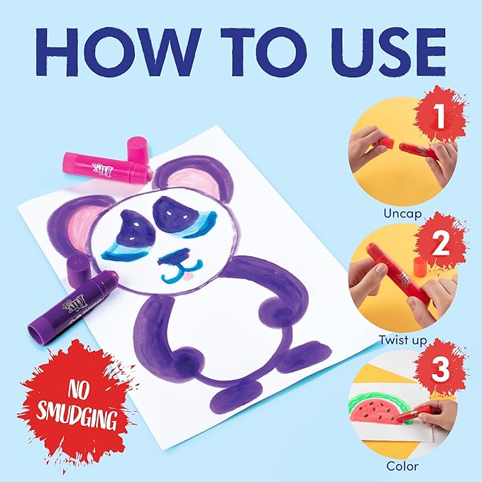 Idiy Tempera Paint Sticks (30 Vibrant Colors) -For Classroom Back to School Supplies, Summer Camp Arts & Crafts Projects, Draw & Paint on Wood, Paper, Ceramic, Canvas! Quick Dry, Non-Toxic, Mess Free