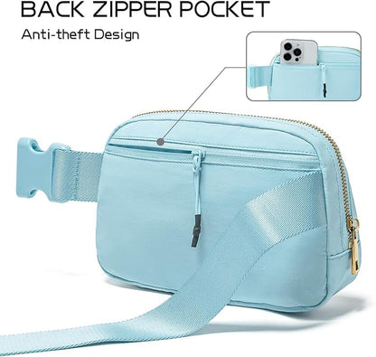 Gitus Gifts for 8 9 10 11 12 Year Old Girls Belt Bag Fanny Pack Crossbody Bags with Initial Letter Patch Cute Stuff Birthday Gifts for Teen Girls Women Personalized Trend Stuff (Icing Blue-K)