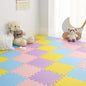 Foam Play Mat for Baby, EVA Non-Toxic Interlocking Floor Mats, Solid Colored Foam Puzzled Floor Mats, Baby Play Mat Exercise Mats, 16 Tiles(Pink/Purple/Yellow/Light Blue)