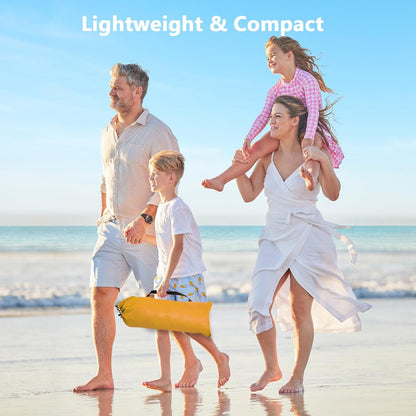 NXONE Beach Tent Sun Shade Shelter for 3/4/6 Person Person with UV Protection, Extended Floor, 3 Mesh Roll Up Windows & 8.0/8.5mm Fiberglass Rods丨Carry Bag Included