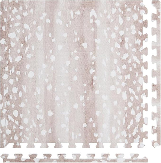 House of Noa Baby Play Mat – 4x6 Fawn Brown – Set of 8 Tiles – Cushioned EVA Foam Play Mat for Floor, Soft Interlocking Baby Crawling Mats for Hard Floors