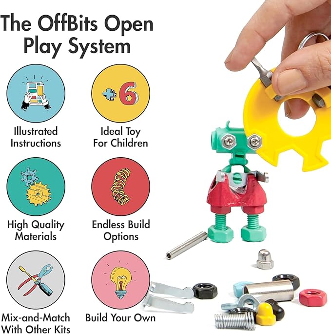 The Off Bits Educational STEM Toys for 6+: Robot Toy Building Sets, 3-in-1 Engineering Kit for Boys and Girls, Build Your Own STEM Building Toys with Endless Possibilities (Educational Kit)