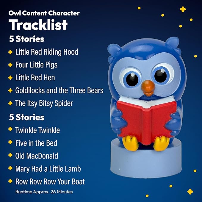 Kids Book Projector – 5 Thomas & Friends and 5 Classic Read-Aloud Stories, 10 Songs & Night Light & Soothing Dream Music | Children Ages 3+ Storytime Projector for Kids & Toddler | Toys, Owl & Thomas