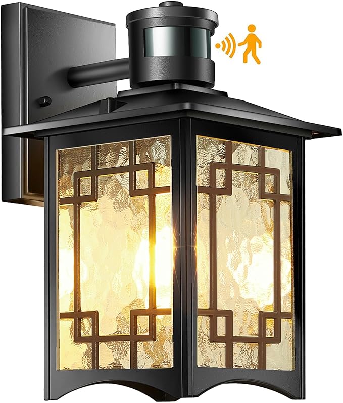 Dusk to Dawn Motion Sensor Light, Outdoor Light Fixture, Aluminum Wall Sconce Lighting, Front Porch Light, Exterior Lights for House Patio, Outside Lights, Wall Mount Anti-Rust Lantern