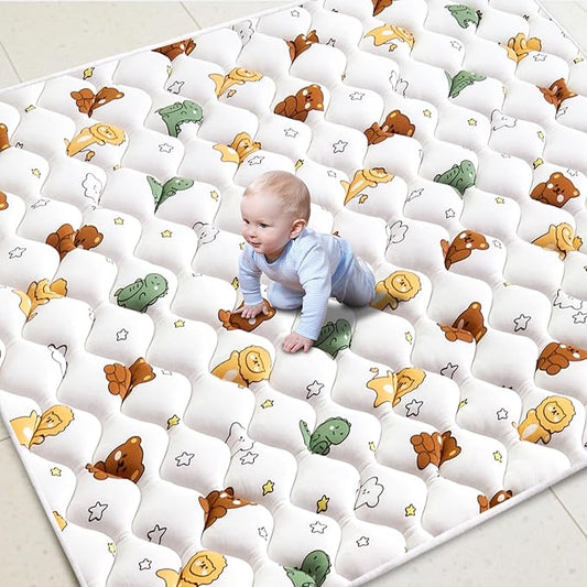 Baby Play Mat 71" X 59", Premium Thicken Foam One-Piece Crawling Mat, Extra Large Non-Slip Cushioned Activity Playmats for Babies, Toddlers, Infants, Play & Tummy Time