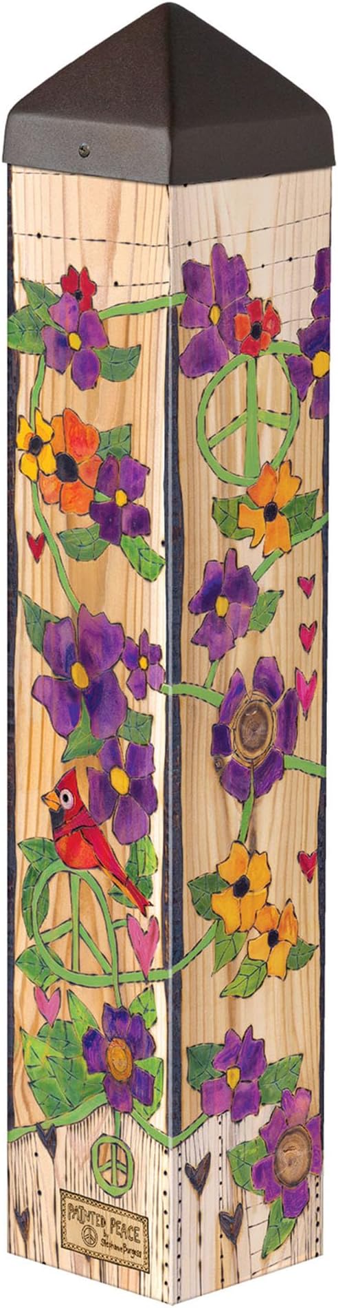 Studio M Art Pole, PVC Weather Resistant Pole with Vinyl Bowl 20 inches Tall Outdoor Decoration for Gardens, Patios, Yards, Landscaping and Birding Accessories, Always in Our Hearts