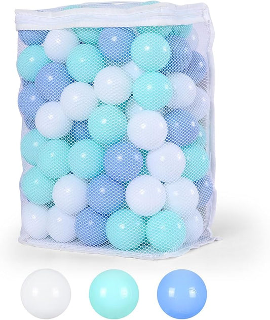 Ball Pit Balls Pack of 100 200 500 - Star and Round Set BPA Free Phthalate Free Non-Toxic Crush Proof Play Balls Soft Plastic Balls for Toddlers Baby Kids Birthday Pool Tent Party