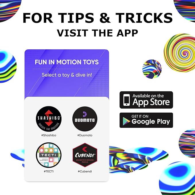 SHASHIBO Shape Shifting Box - Award-Winning Fidget Toy w/ 36 Rare Earth Magnets - Fidget Cube Transforms Into Over 70 Shapes, Sensory Toy Gift for Kids, Teens, and Adults (Technicolor)