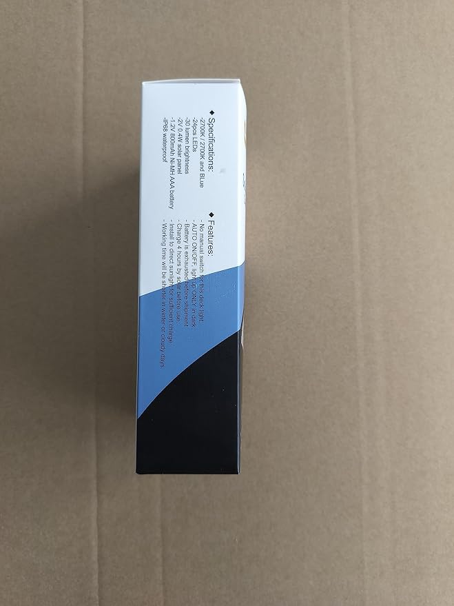 Lacasa Outdoor Solar Light, 4 Pack 30LM IP68 Waterproof Solar Garden Light Auto On/Off Solar Lighting for Pathways Paths, Mixed Colours (Warm White + Blue Light)