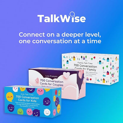 700 Conversation Cards for Kids, Fun Kids Conversation Starter Cards for Kids, Teens, Family Night, Dinner, Play Conversation Games, Color-Coded Across 6 Topics, Take Anywhere