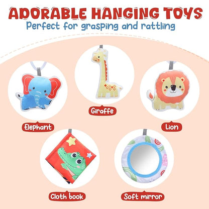 CUTE STONE Baby Gym Play Mat & Tummy Time Mat with Lights, Sounds, and Detachable Toys, Adjustable Volume Activity Gym for Infant Sensory & Motor Development, Newborn Baby Gift