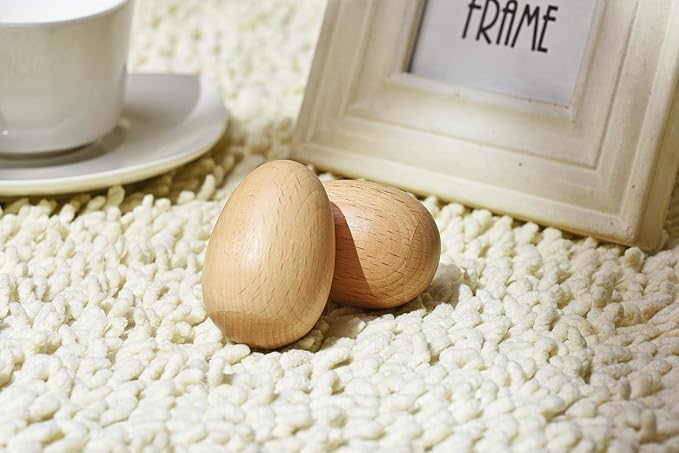 6 PCS Wood Egg Shakers Set, Musical Percussion Instruments, Natural Finish