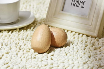 4 PCS Wood Egg Shakers Set, Musical Percussion Instruments, Natural Finish