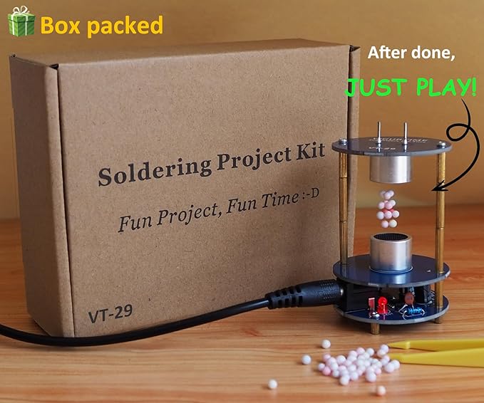 DIY Ultrasonic Suspension Solder Project Kit for Electronic Soldering Practice and Learning, Mini Cool Acoustic Levitator, DIP Version, Great STEM Project and Gift by VIGURTIME