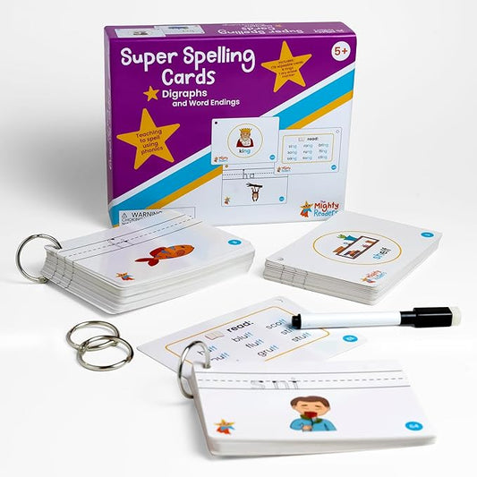 Super Spelling Cards: Digraphs and Word Endings Trigraphs Welded Sounds Phonics (Kindergarten to Grade 2)