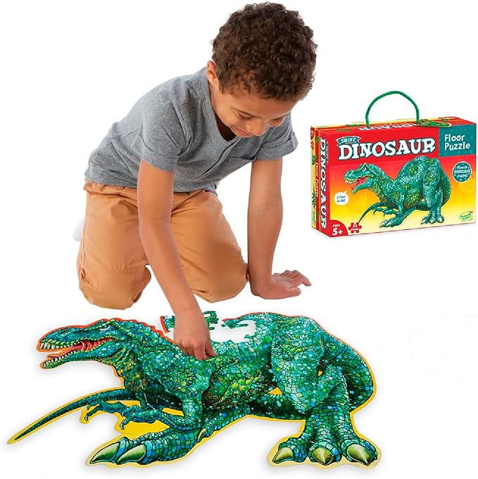 PEACEABLE KINGDOM Shiny Dinosaur Floor Puzzle, 1 EA
