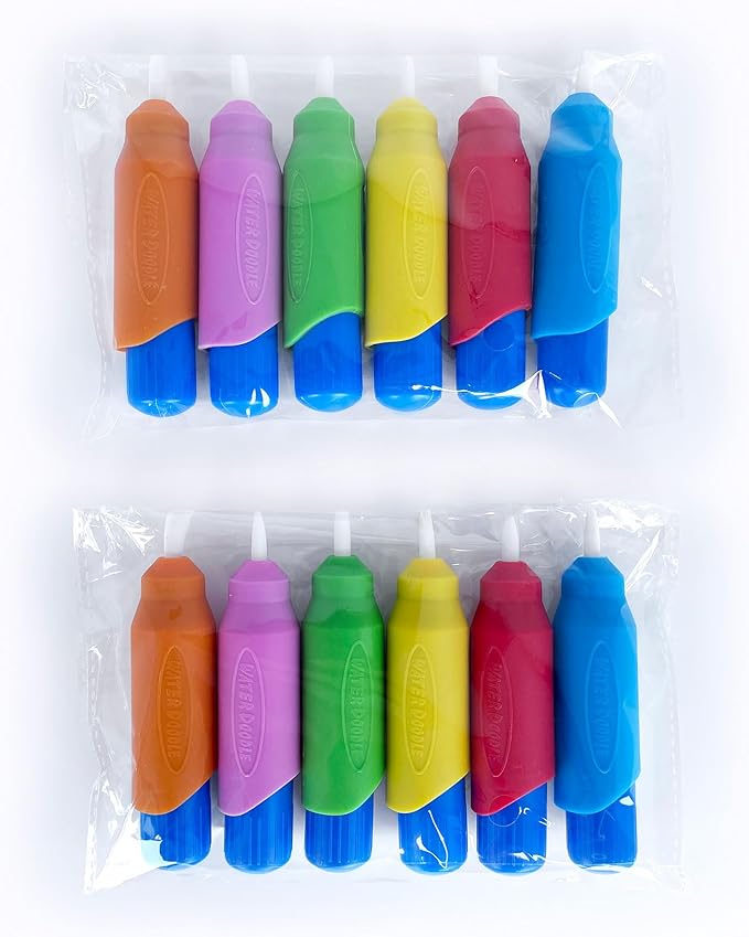 KangaToys Aqua Brushes 12 Pack Multi-Color Pack Reusable Water Paint Brushes for Kids Ages 3 and Up Paint with Water Kits Arts and Crafts