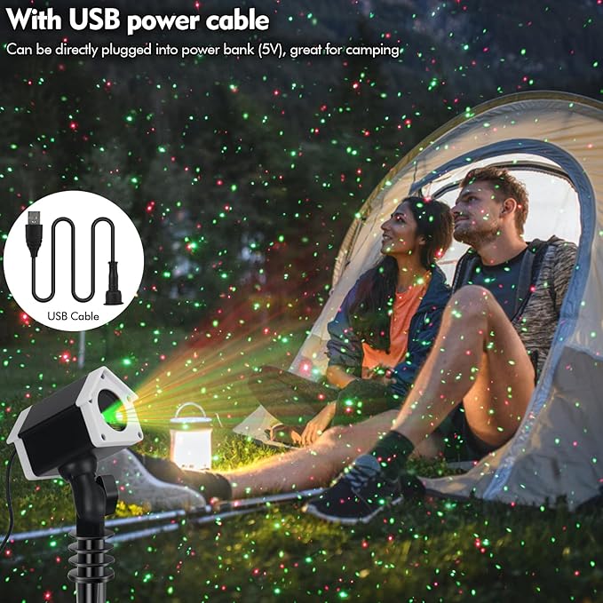 Outdoor Christmas Laser Lights Star Projector, Garden Laser Light with Moving Firefly for Outdoor, Indoor, Christmas, Holiday