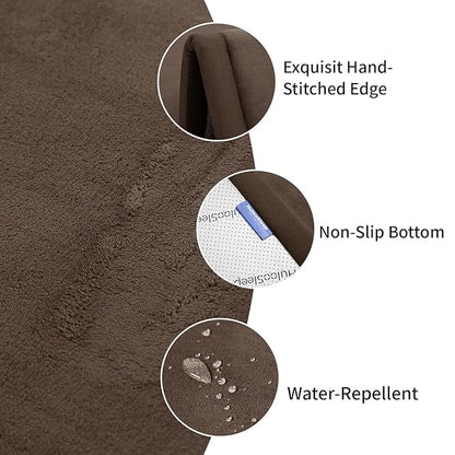 Baby Play Mat for Floor,1.3" Thick Elasti-Foam 74×50 Playpen Mat for Toddlers Infant kids,Water-Repellent Soft Coral Velvet for Tummy Time, Non-Slip Backing for Crawling,Tatami Style(Dark Brown)