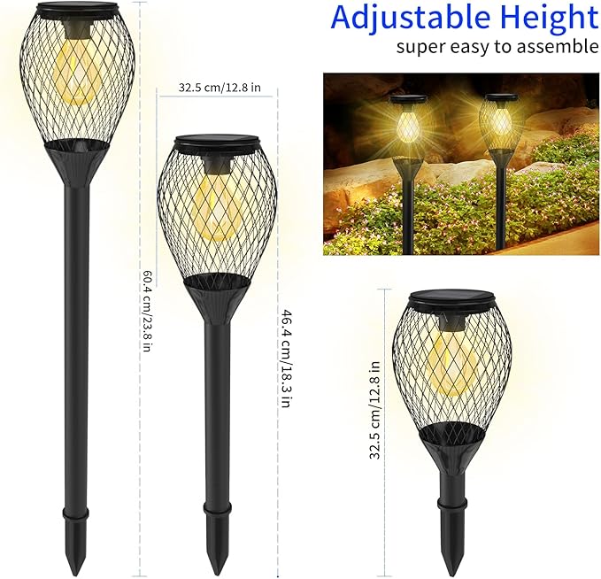 4 Pack Solar Lights Outdoor Waterproof, Solar Pathway Lights, Auto On/Off LED Landscape Decorative for Garden,Lawn,Yard, Walkway, Driveway.