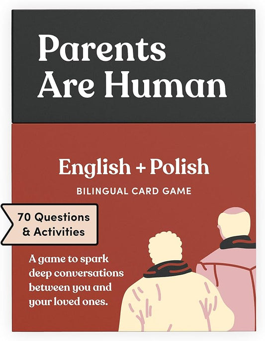 Parents Are Human, Relationship Cards, Get to Know Each Other Better, Parents, Adults, Families, & Teens Relationship Building, Light & Deep Questions, 70 Questions & Activity Cards, English + Polish