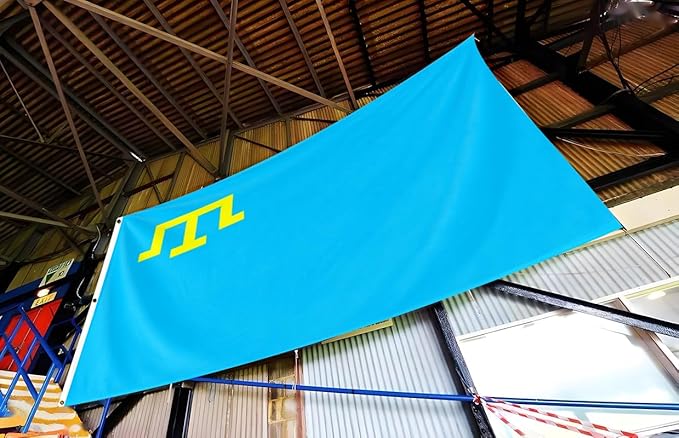 Crimea Tatar Extra Large Flag 10x15FT Giant Crimean Tatars Polyester Banner With 5 Grommets Fade Resistant Vivid Color For Patriotic Festival Events Party Decoration(Crimean Tatars, 10x15FT)