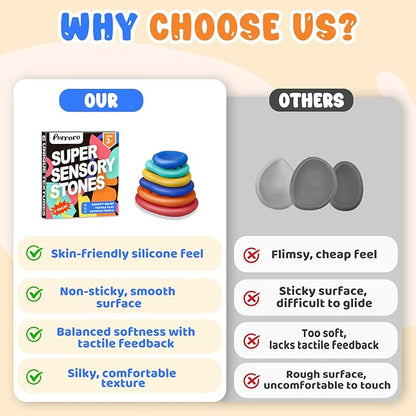 Fidget Sensory Toys for Kids & Adults with Autism ADHD: 6-Pack Silent Small Anxiety Relief Items, Quiet Fidgets & Worry Stones for Classroom Prizes, Mini Desk Toys for Calm Down, Stress Relief Gifts