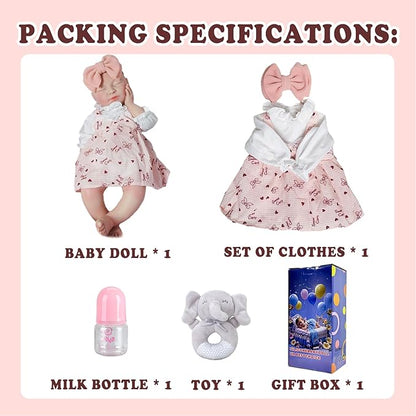 Girl 20 in, Full Silicone Baby Doll, Realistic Baby Dolls, Realistic Veins & Sleeping Pose, Not Vinyl, Reborn Baby Dolls Silicone Full Body, Gift Set