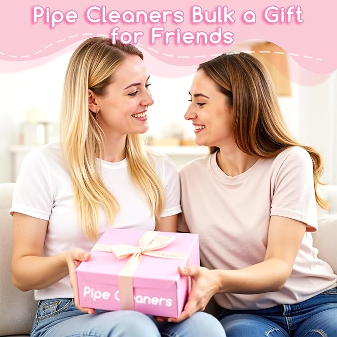 601PCS Complete Pink Pipe Cleaners Flower Kit–Pastel Pipe Cleaners for Flowers, DIY Craft Supplies for Projects, 6 Colors, with Floral Wires, Tape, Glue Sticks, Ribbon, Stamen, Manual & Video Tutorial