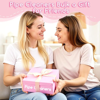 601PCS Complete Pink Pipe Cleaners Flower Kit–Pastel Pipe Cleaners for Flowers, DIY Craft Supplies for Projects, 6 Colors, with Floral Wires, Tape, Glue Sticks, Ribbon, Stamen, Manual & Video Tutorial