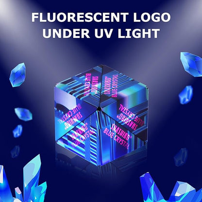 SHASHIBO Shape Shifting Box - Award-Winning Fidget Toy w/ 36 Rare Earth Magnets - Fidget Cube Transforms Into Over 70 Shapes, Sensory Toy Gift for Kids, Teens, and Adults (Blue Crystal)