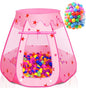 Baby Ball Pit for Toddler with 150 Balls, Kids Pop Up Play Tent for Girls, Princess Toys for Children Indoor & Outdoor Playhouse with Carry Bag (Pink: 7 Bright Colors, 109x90cm/150 Balls)