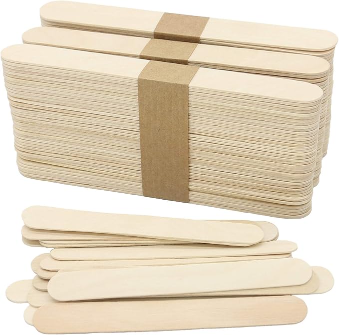 WISYOK 120 Pcs Wood Craft Sticks 5.9 Inch, Ice Cream Sticks, Jumbo Sticks, Popsicle Sticks, Ideal for Building Model, Kids Handicraft, and Creating Craft Projects