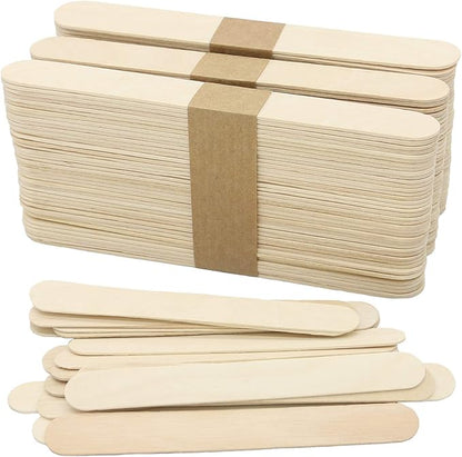 WISYOK 120 Pcs Wood Craft Sticks 5.9 Inch, Ice Cream Sticks, Jumbo Sticks, Popsicle Sticks, Ideal for Building Model, Kids Handicraft, and Creating Craft Projects