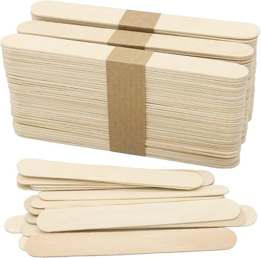 WISYOK 120 Pcs Wood Craft Sticks 5.9 Inch, Ice Cream Sticks, Jumbo Sticks, Popsicle Sticks, Ideal for Building Model, Kids Handicraft, and Creating Craft Projects
