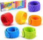 Sensory Fidget Toys for Kids: Textured Silicone Slap Bracelets 6 Pack, Stress Fidgets for Anxiety Autism ADHD, Wearable Sensory Toys for Adults Office Desk, Calm Down Travel Airplane Toys