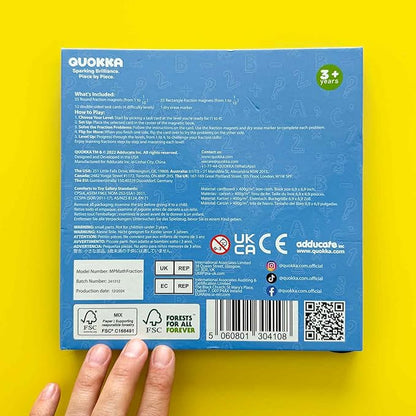 QUOKKA Magnetic Fractions Learning Set for Kids Ages 6-12 – Hands-On Math Games for Homeschooling, Classrooms & Travel – 110 Magnets, 12 Task Pages, Marker – Montessori Educational Toy Puzzles