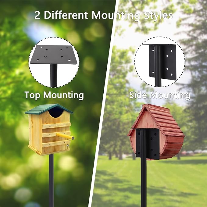 Bird Feeder Pole Kit, 79 Inch Bird House Pole for Outdoors Heavy Duty,5 Base Prongs Adjustable Birds Feeder Stand for House