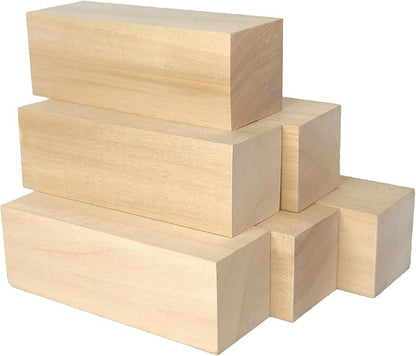 6PCS Basswood Carving Blocks，Whittling Wood Carving Kit,Soft Basswood for Carving(6"x2"x2")