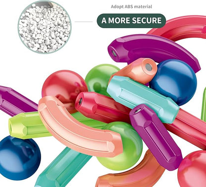 Magnetic Balls and Rods Set, Magnet Building Set, Magnetic Balls and Sticks - Featuring Safe, Extra-Strong, Montessori Toys STEM Stacking Toys for Boys & Girls 3+ (42 PCS)