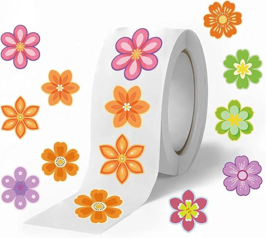 500pcs Flower Stickers for Teens Spring Summer Roll Sticker Waterproof and Sun-Proof Flower Roll Sticker for Scrapbooks Envelopes Cards Gift Boxes Party Supply Decoration