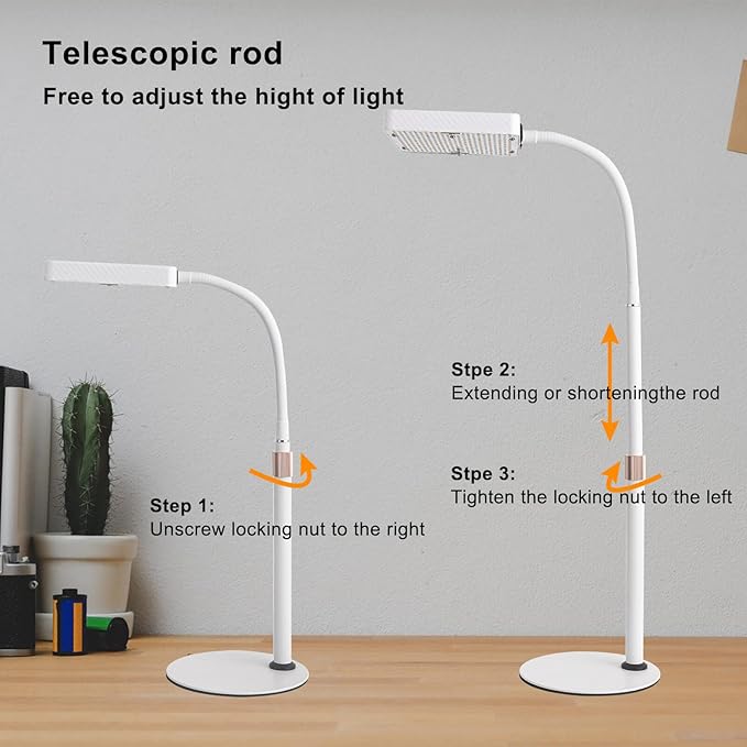 Tabletop Grow Light LED Full Spectrum UV IR, Veg Seed Starting Seedlings Bonsai Houseplant Plant Light, Desk Grow Lights for Indoor Plants, 16"-24" Height Adjustable