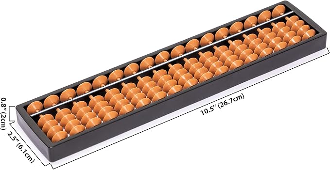 Yellow Mountain Imports Digit Standard Abacus 10.5 Inches - Professional 17 Column Soroban Calculator (Functional and Educational Learning Tool)