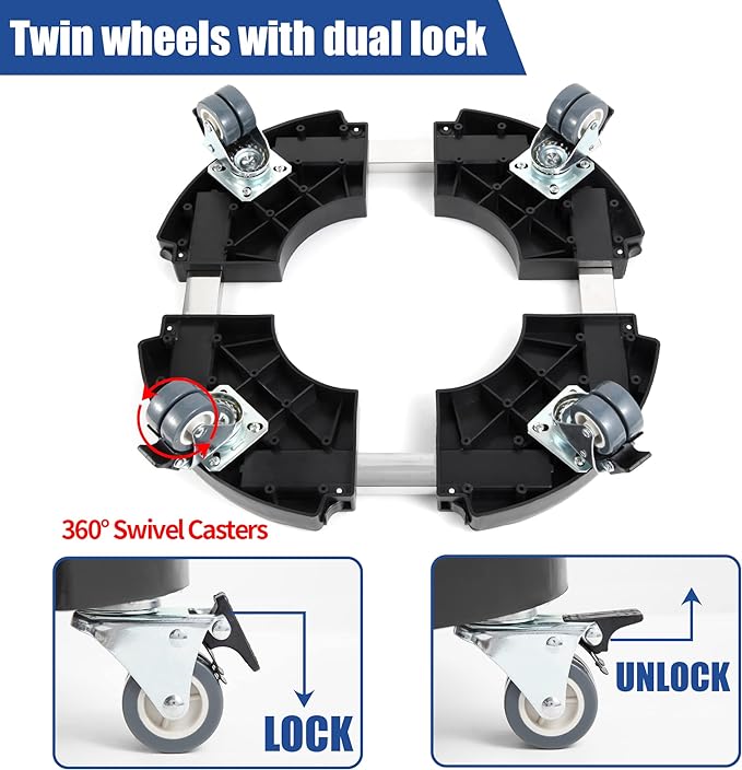 W B D WEIBIDA Plant Rollers with Wheels Heavy Duty, Adjustable 12 14 16 18 Inch Plant Caddy with Casters, Rolling Plant Stand, Large Potted Planter Cart Dolly for Flower Pot Outdoor Indoor