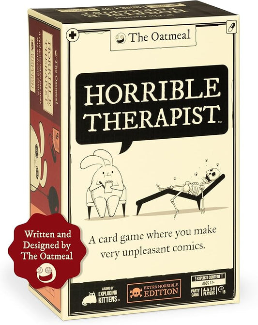 Horrible Therapist: Extra Horrible Edition by Exploding Kittens - A Card Game for 3-8 Players, Ages 17+ - Adult Party Game for Family Night