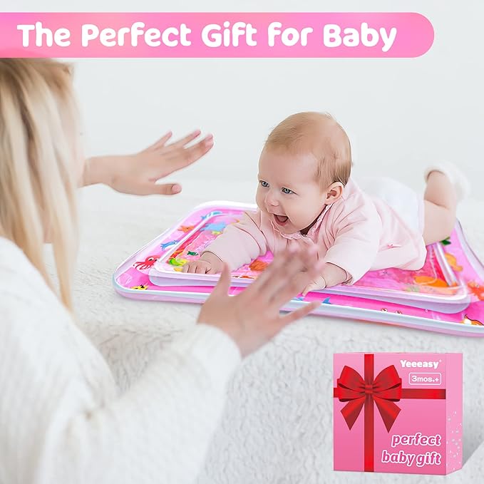 Tummy Time Water Mat for Baby Girl Baby Girl Toys for 3 to 12 Months Great Baby Girl Gifts Promote Baby Girl Sensory Development