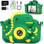 Kids Camera, Dinosaur Toddler Digital Camera for Ages 3-12 Boys Girls Childrens, Christmas Birthday Gifts, Selfie 1080P HD Video Camera for 3 4 5 6 7 8 9 Years Old Boys Girls Toys Gifts