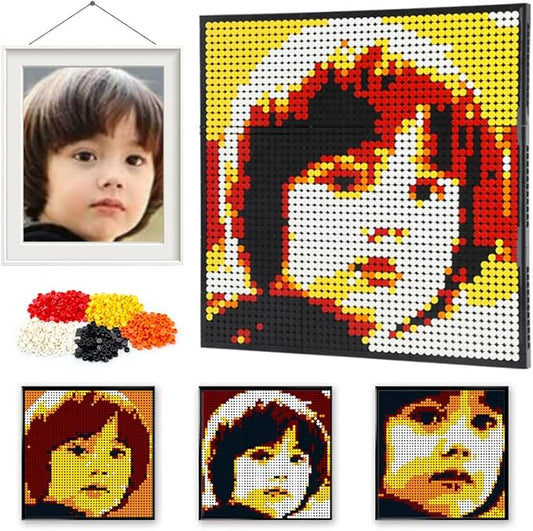 Amalia Personalized Mosaic Portrait Custom Building Kit Pixel Great Wall Art Decoration Customized Your Own Photo Picture-Energetic(L/15.1"x15.1")